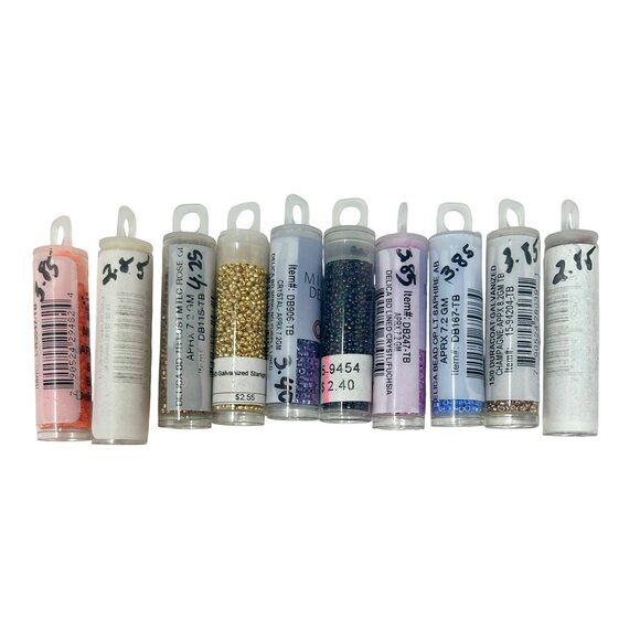 Ten Tubes - Miyuki Seed Beads -  Delica -  Various tiny sizes - Picture 3 of 6